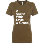 Load image into Gallery viewer, Nurse with Style &amp; Grace Tee- Green

