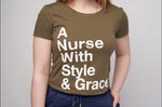 Load image into Gallery viewer, Nurse with Style &amp; Grace Tee- Green
